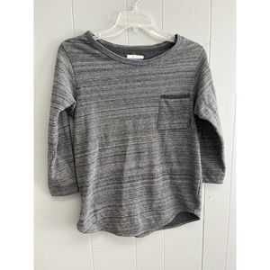 Columbia Front‎ Pocket Tee, Gray Stripe Design, XSmall, Three-Quarter Sleeves XS